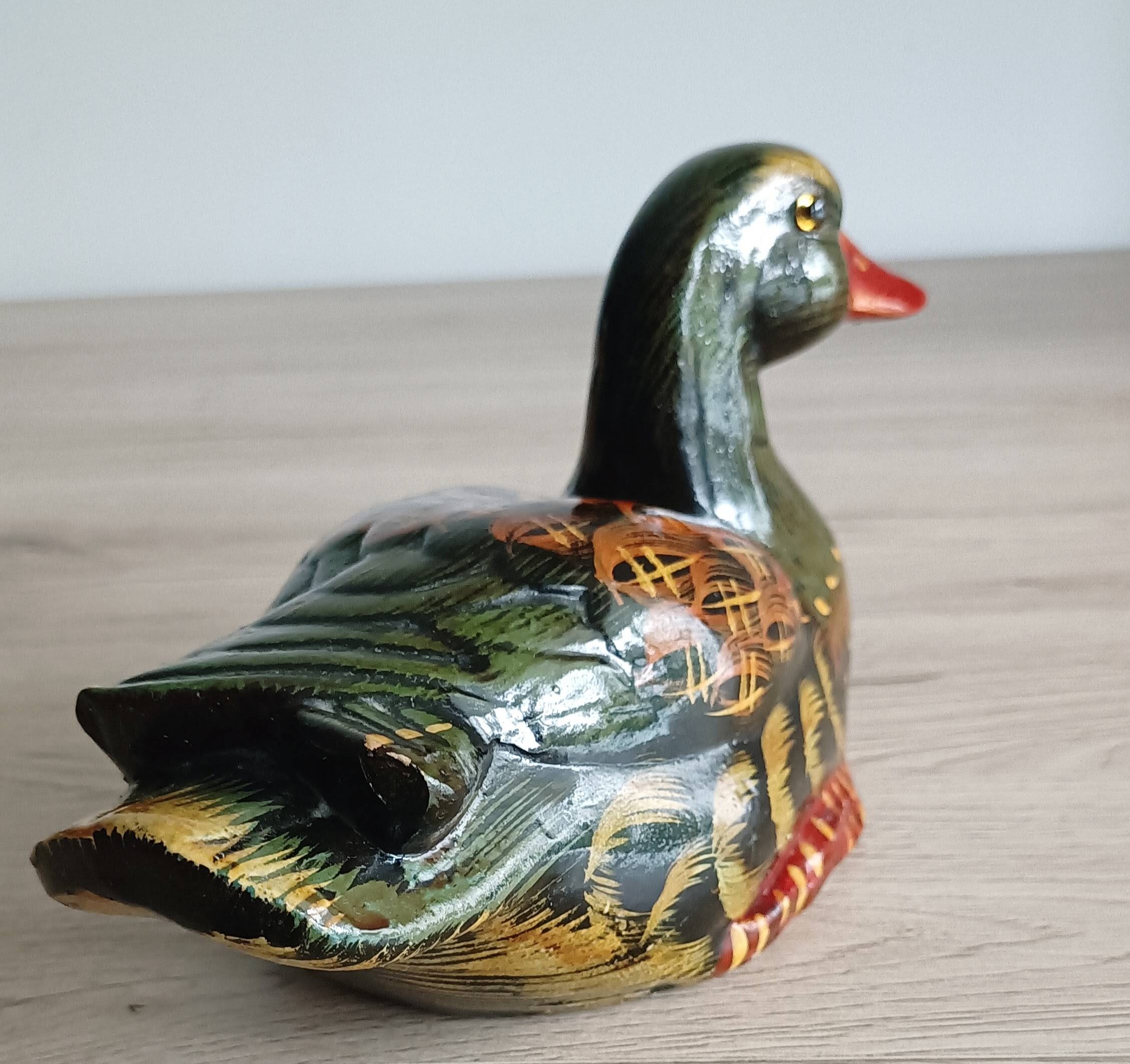 Decorative hand painted ceramic duck