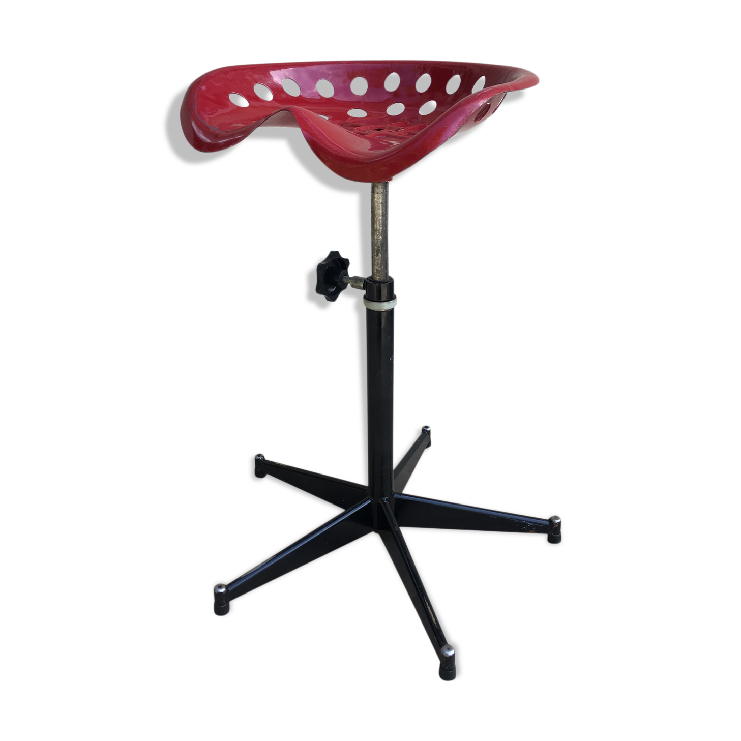 Vintage high stool sitting tractor