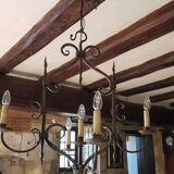 Lustre forgé ancien 6 feux