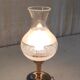 Table lamp in gilded brass and glass - mid 20th century.