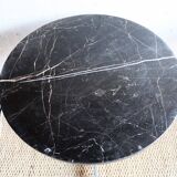 Round bistro table in black marble from the 1950s