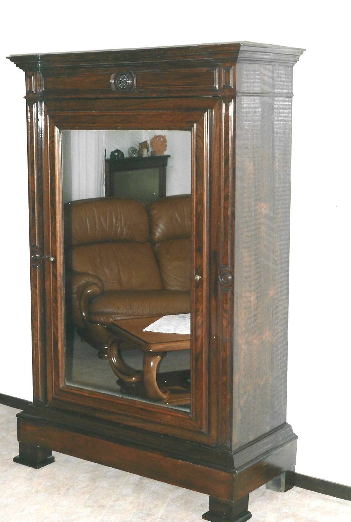 Rosewood mirrored wardrobe, circa 1850