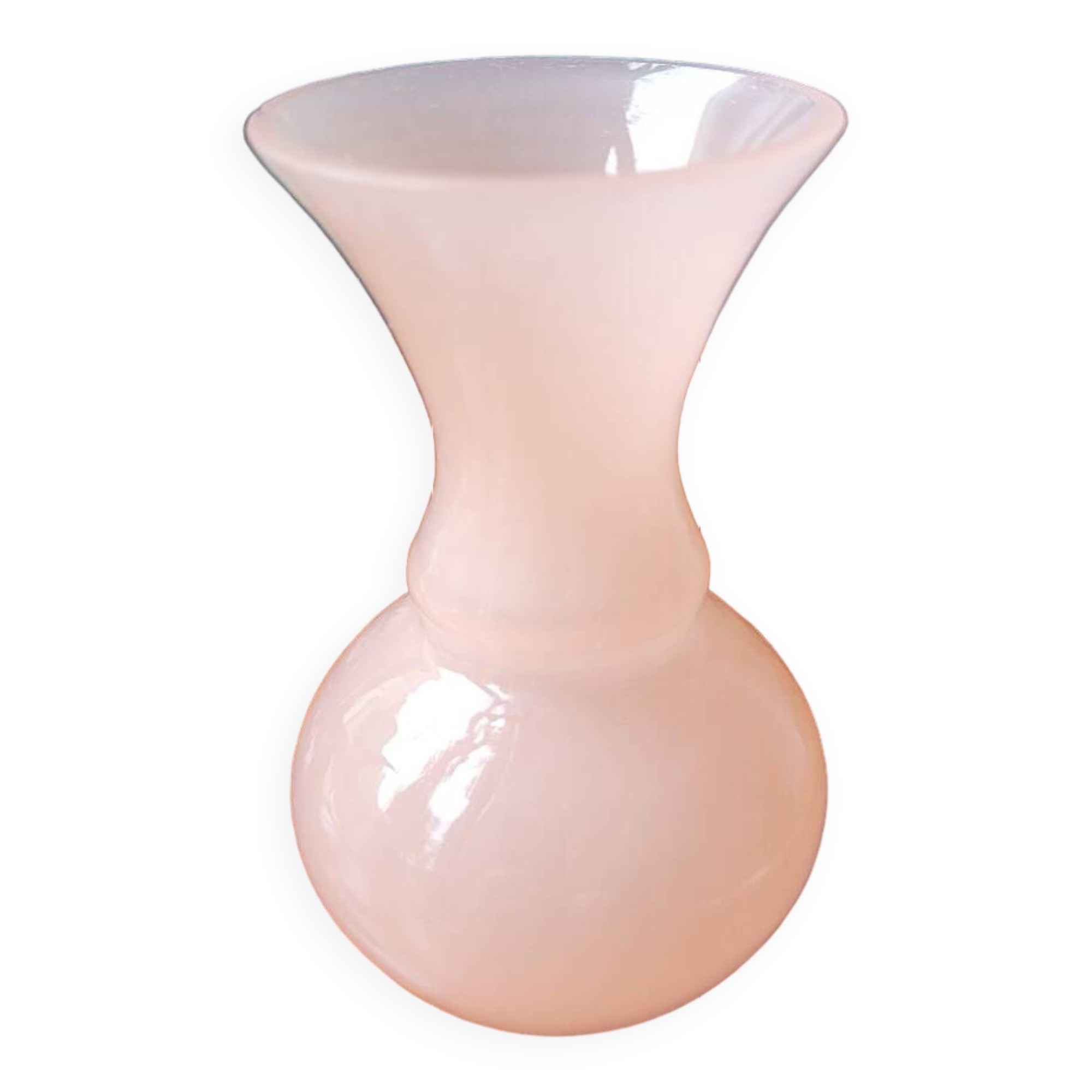 Small opaline pink soliflore vase