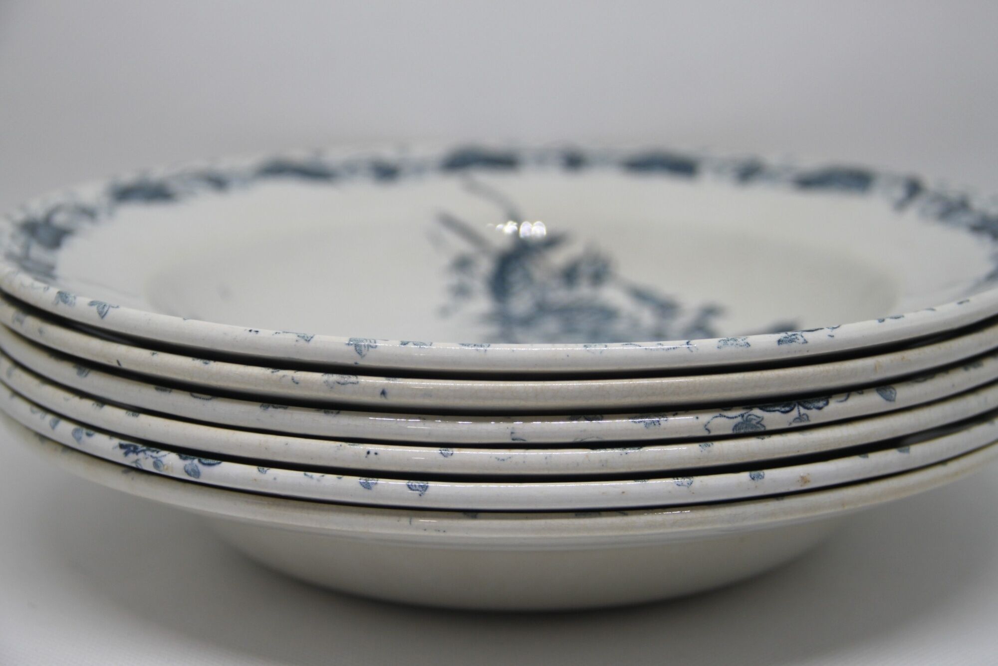 Lot of 6 hollow plates Butterfly - Pexonne Faïenceries
