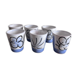6 ceramic cups hand painter