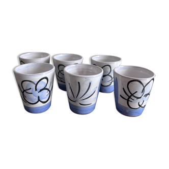 6 ceramic cups hand painter