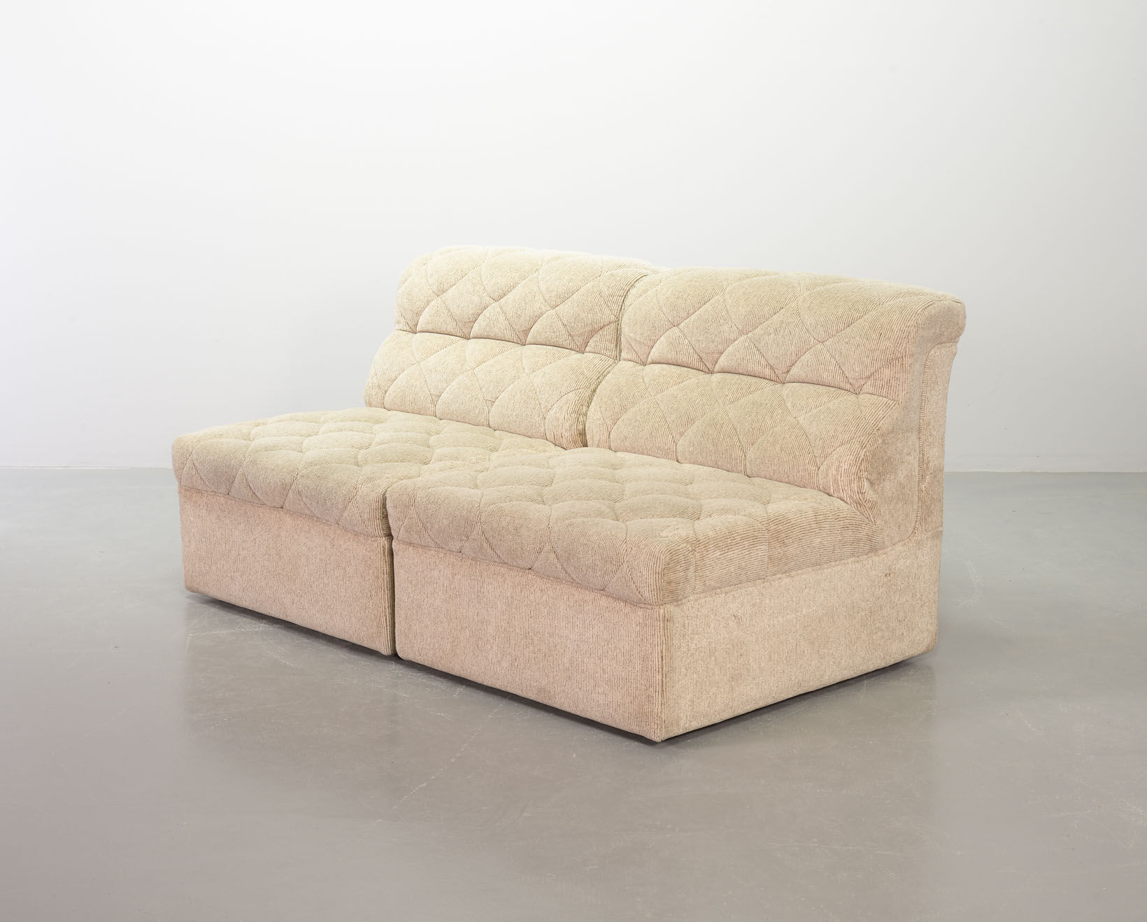 Laauser Vintage Design Velvet Modular 2-Seater Sofa, 2 Elements 1970s