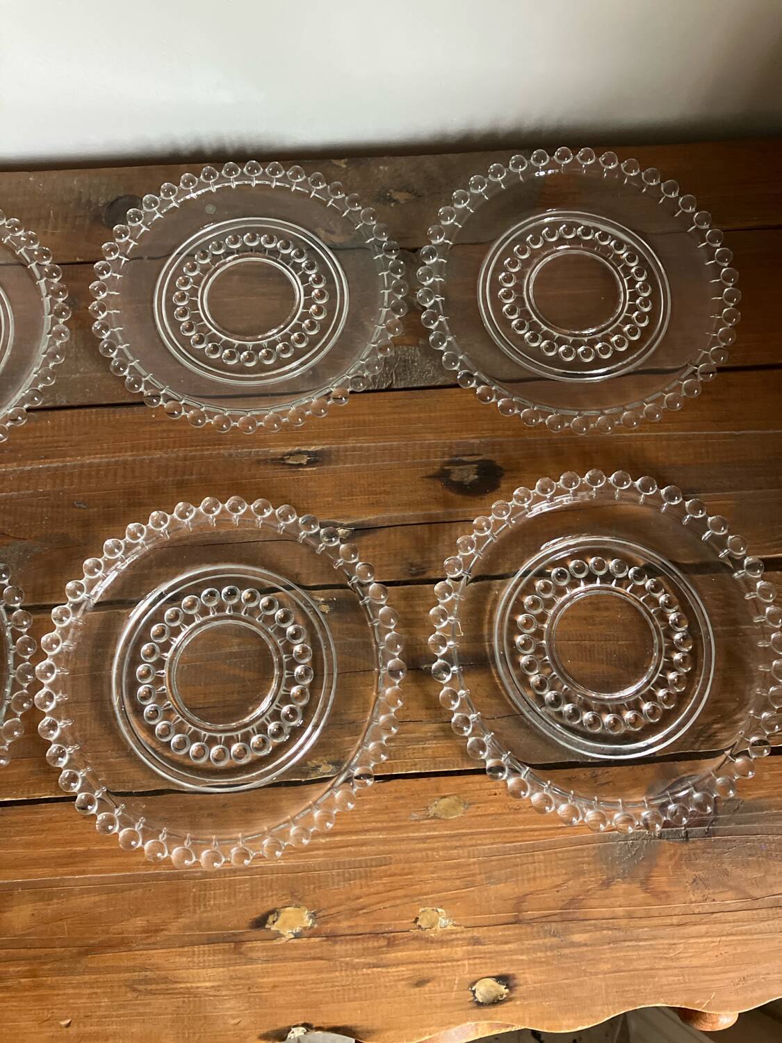 6 glass dessert plates