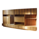 Wooden dressing room, vintage Scandinavian wooden bookcase