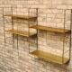String metal shelf 1960 faux wood