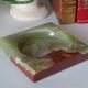 Cendrier carré onyx vert art déco