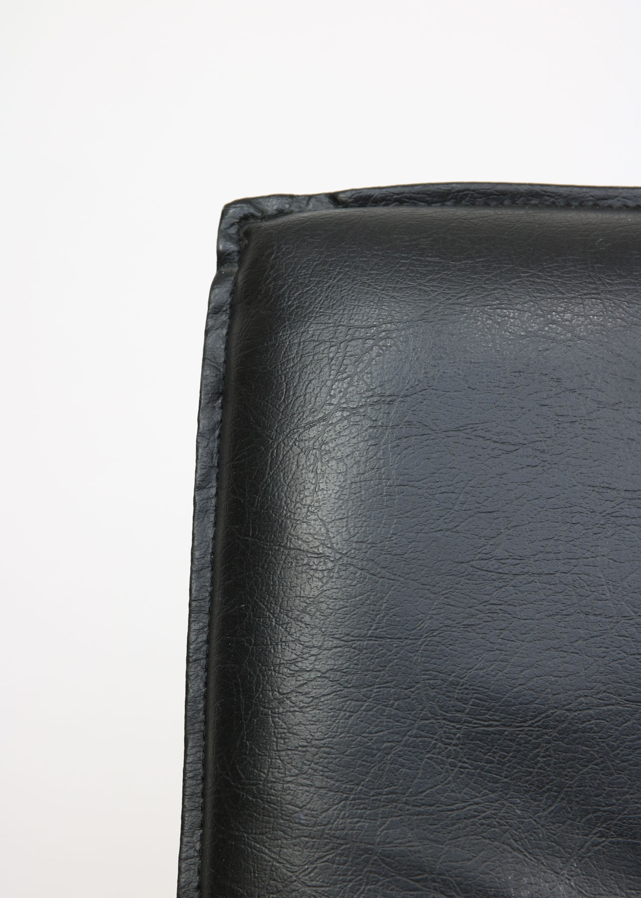 Vintage black leatherette office cantilever chair, 1970s