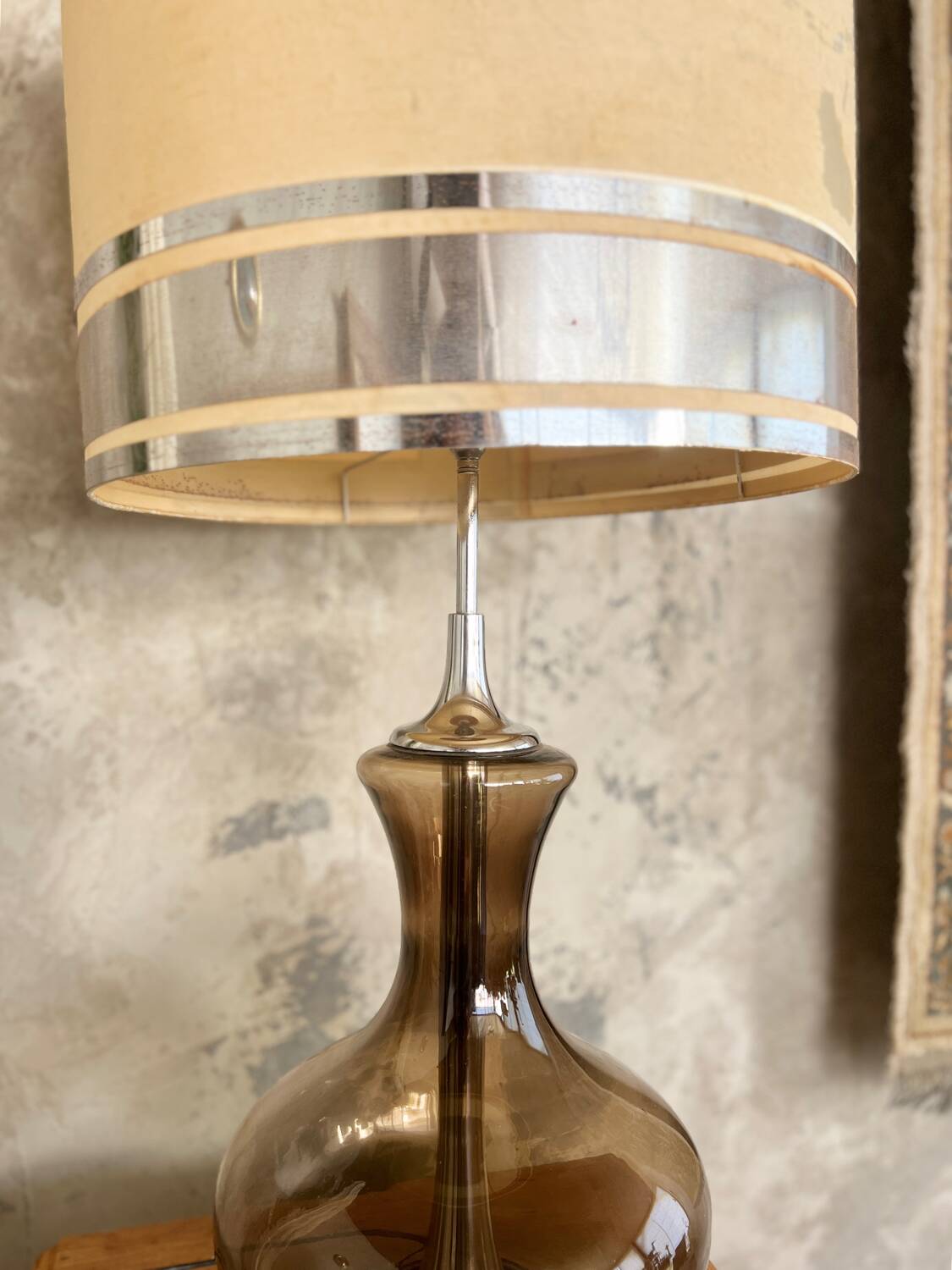Grande lampe verre 1970