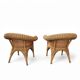 2 x rattan  arm chairs 1980s with original upholstery