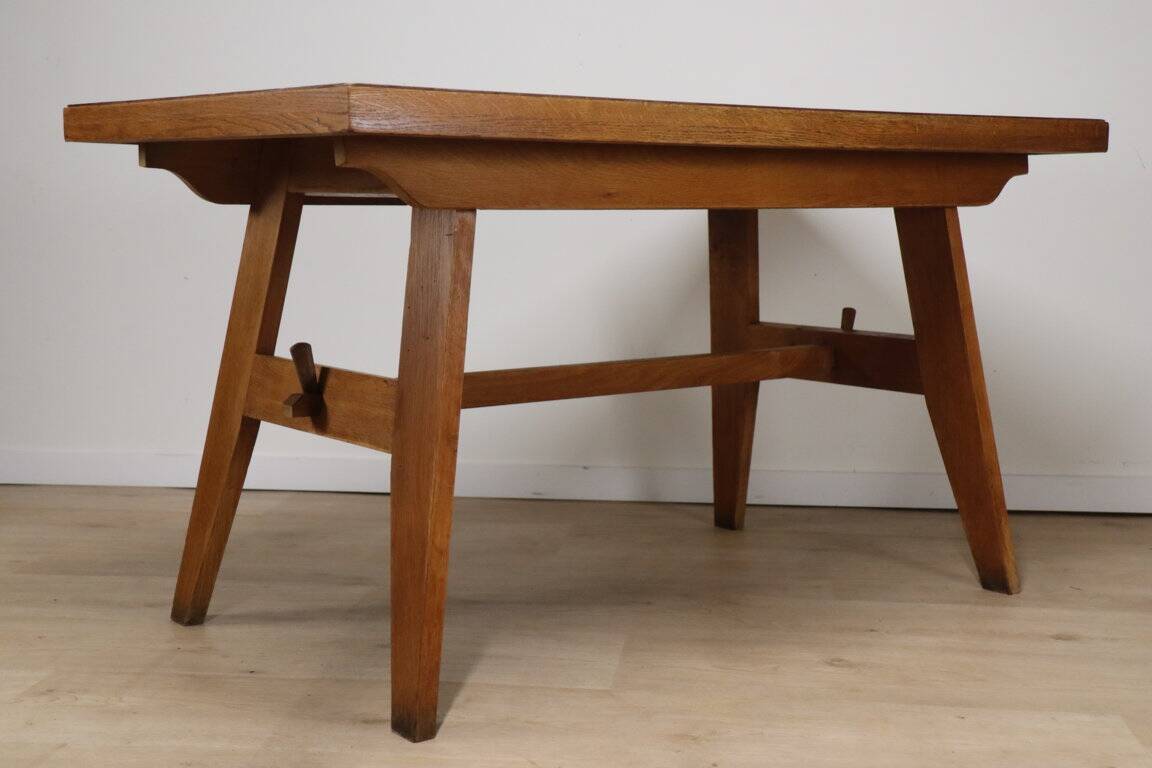 Oak dining table by René Gabriel, 1950