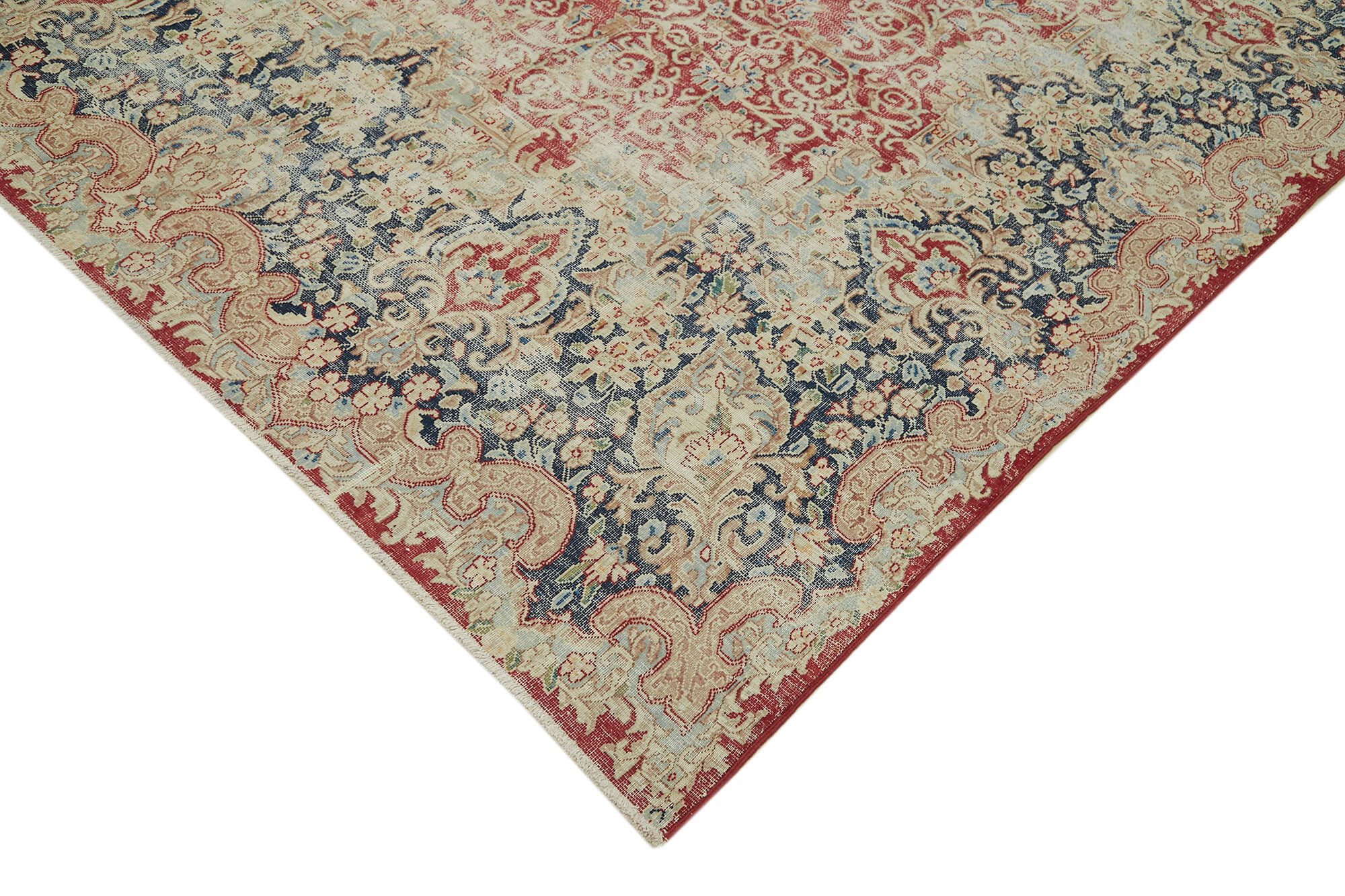 Hand-knotted persian antique 1970s 298 cm x 385 cm beige wool carpet
