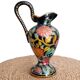 Jug in earthenware, black background and flowers. H Bequet Quaregnon