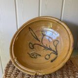 Old glazed terracotta dish