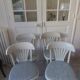 Set of 4 vintage bistro chairs from the 1970s in pearl grey.