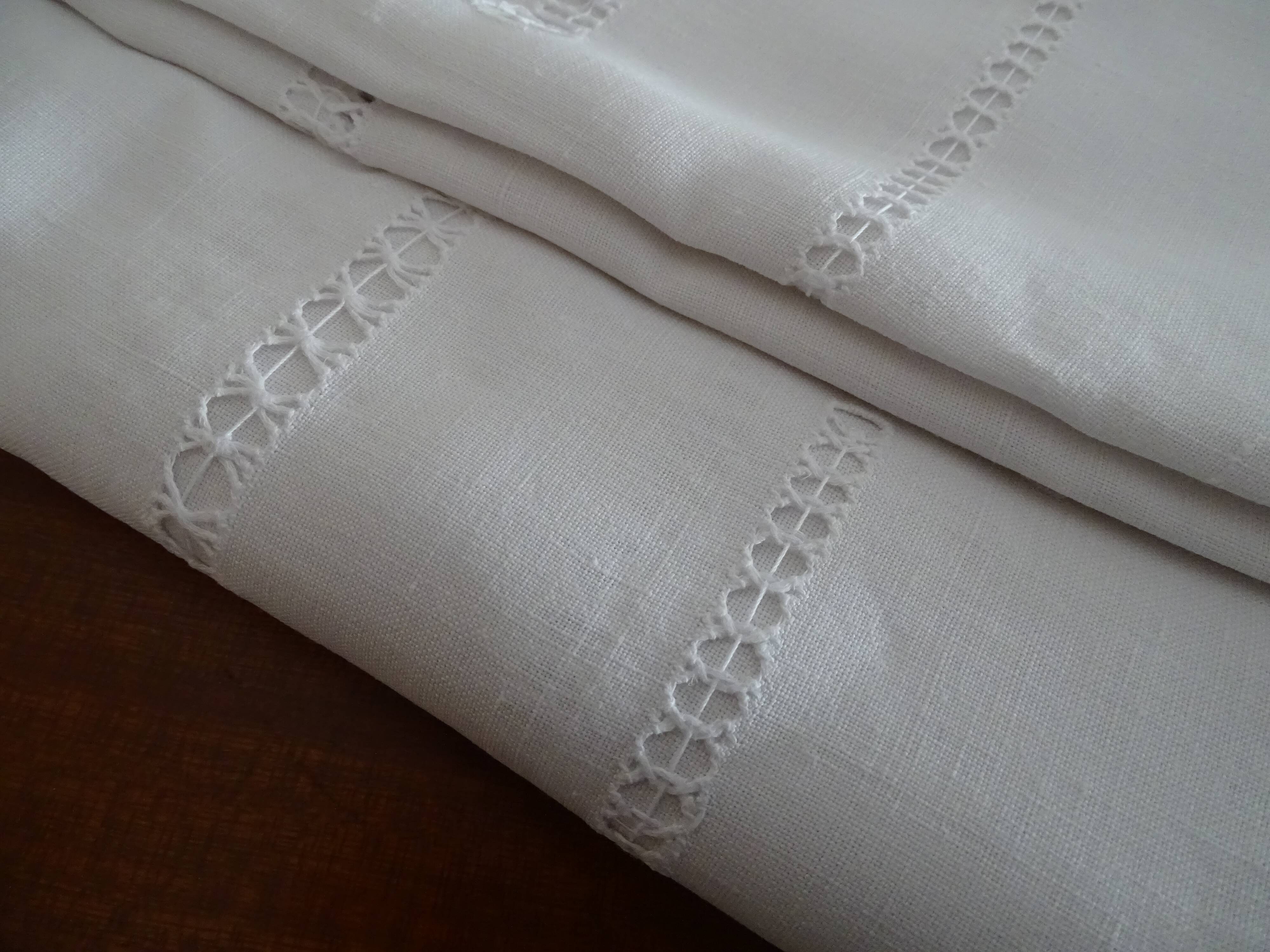 Old linen tablecloth 235 x 150 monogram AM