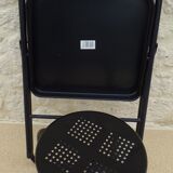 Black metal chair and stool set