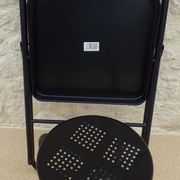Black metal chair and stool set