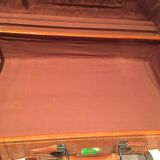 Thick leather suitcase