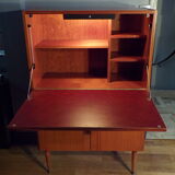 Vintage teak and leather secretary