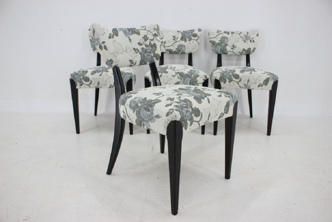 4 1950s Jindrich Halabala dining chairs,Czechoslovakia