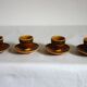 4 Longchamp glazed ceramic egg cups from the 70s