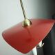 1950s mid century 3-light pendant brass metal plastic stilnovo era