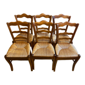 Série de 6 chaises paillées