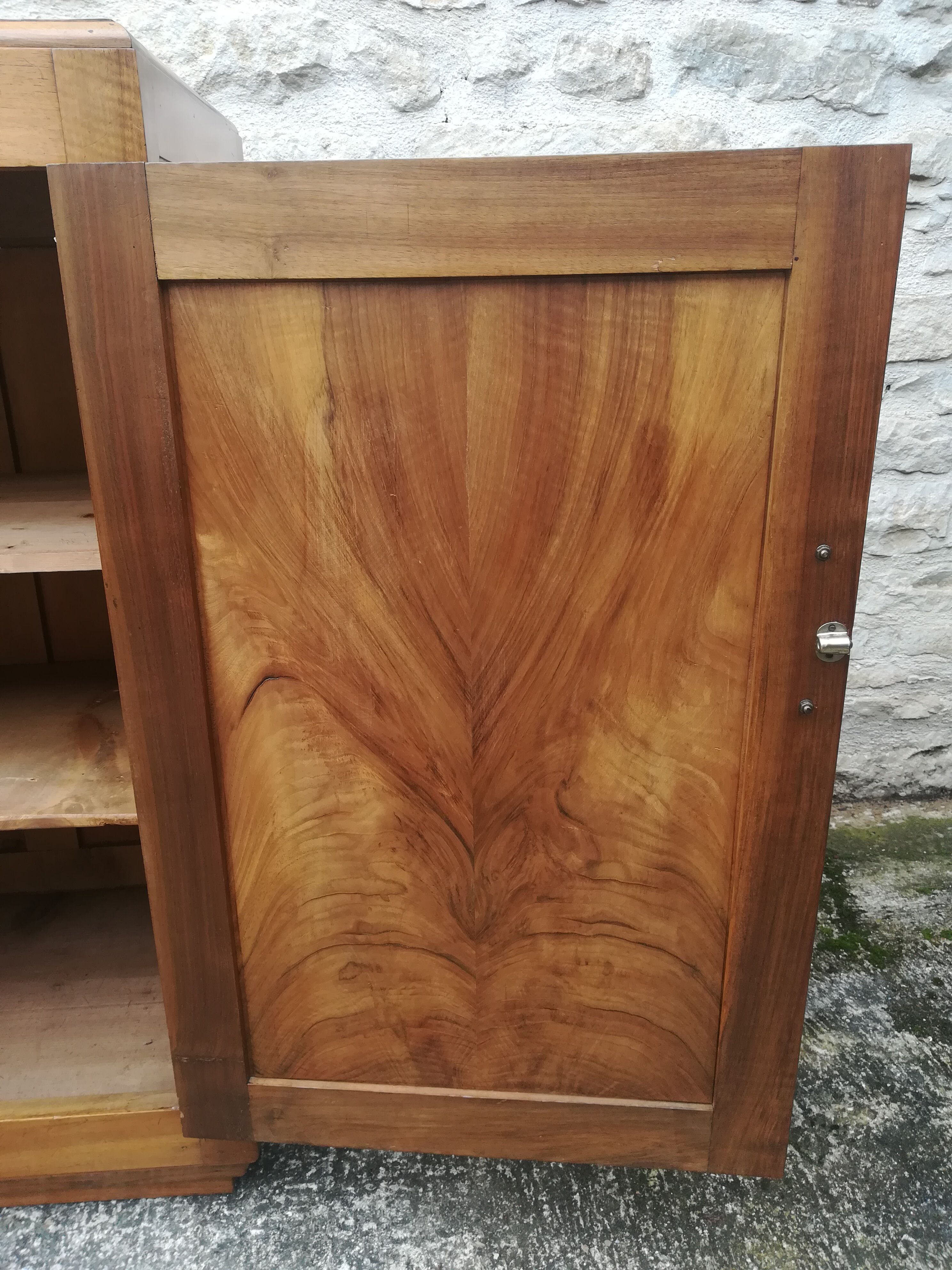 Asymmetric solid walnut buffet