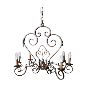 Lustre fer forgé patine