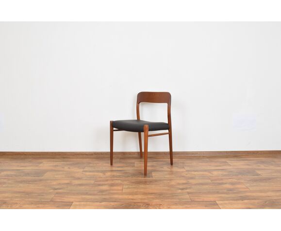 Set Of 4 Mid Century Danish Teak Leather Dining Chairs By N O Moller For J L Moller 1960s Selency