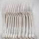 Christofle Violon palmettes, 14 table forks, 21 cm, silver-plated metal.