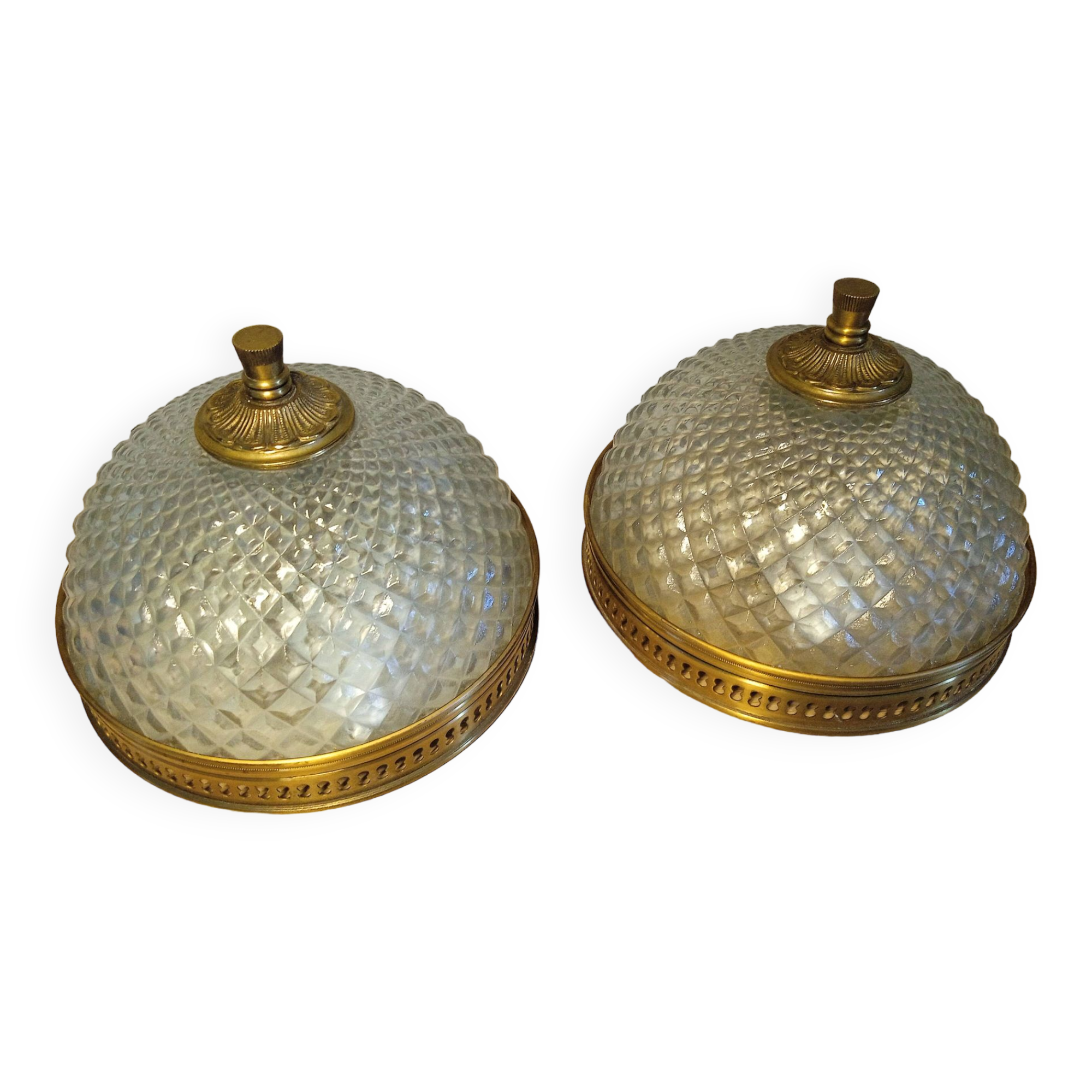 2 art deco style ceiling lights