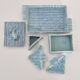 Vintage 1950s italian blue ceramic tobacco set 50s rockabilly