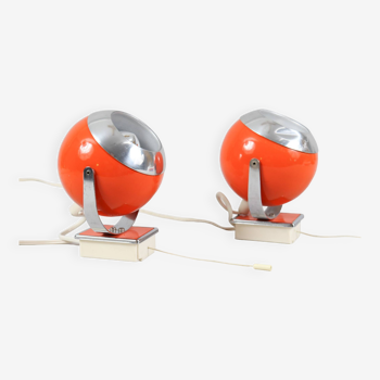 Space Age Eye Ball bed lamps/wall lamps, Germany, 1970s