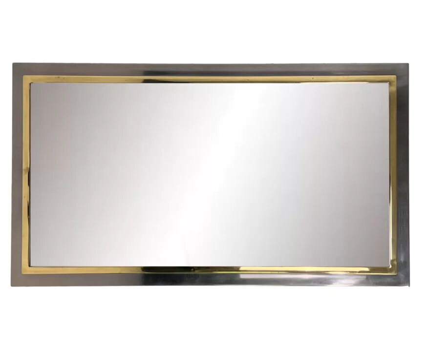 Vintage mirror in varnished metal and brass by BelgoChrome