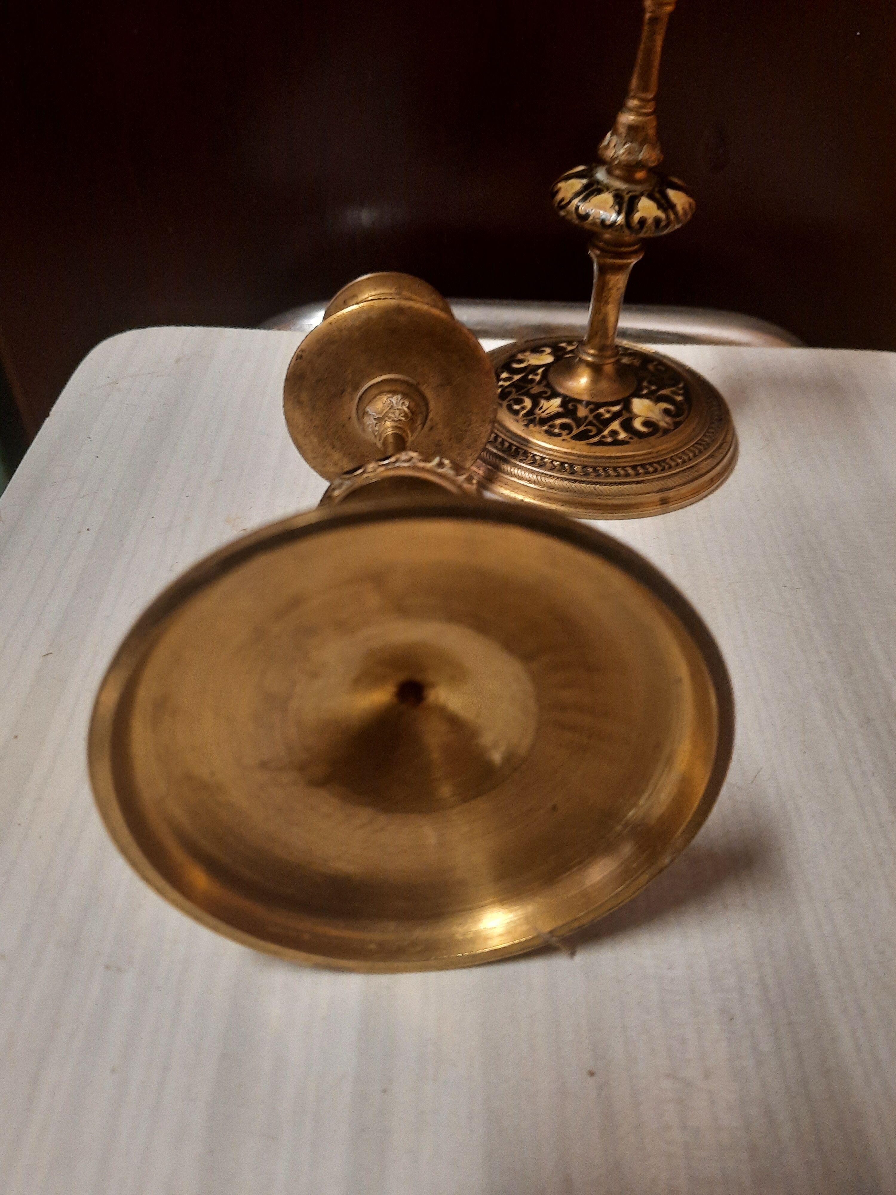 Pair of gilded bronze candlesticks Napoleon III