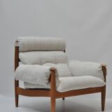 Scandinavian Lounge Armchair by Eric Merthen, 1960s – Reupholstered in Whit
