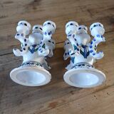 Pair of Tunisian ceramic candlesticks