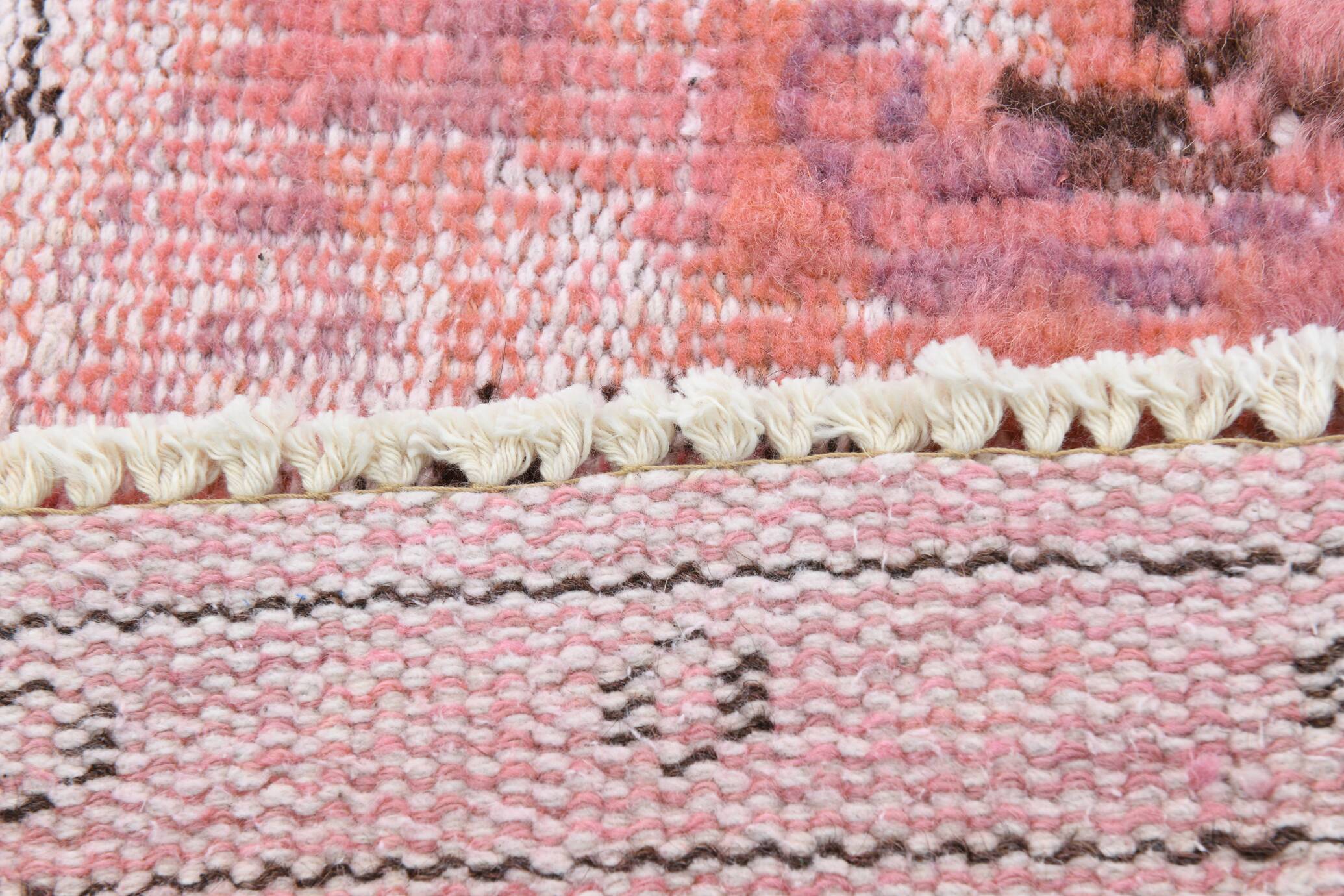 pink overdye turkish vintage carpet  , pink vintage distressed vintage rug.