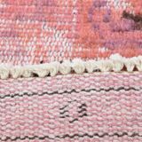 pink overdye turkish vintage carpet  , pink vintage distressed vintage rug.