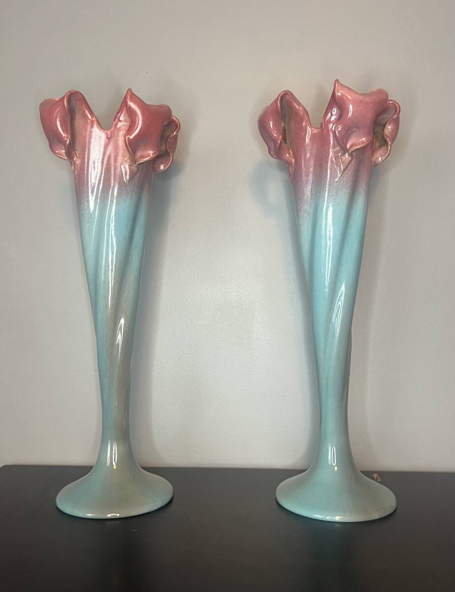Pair of large Art Nouveau vases
