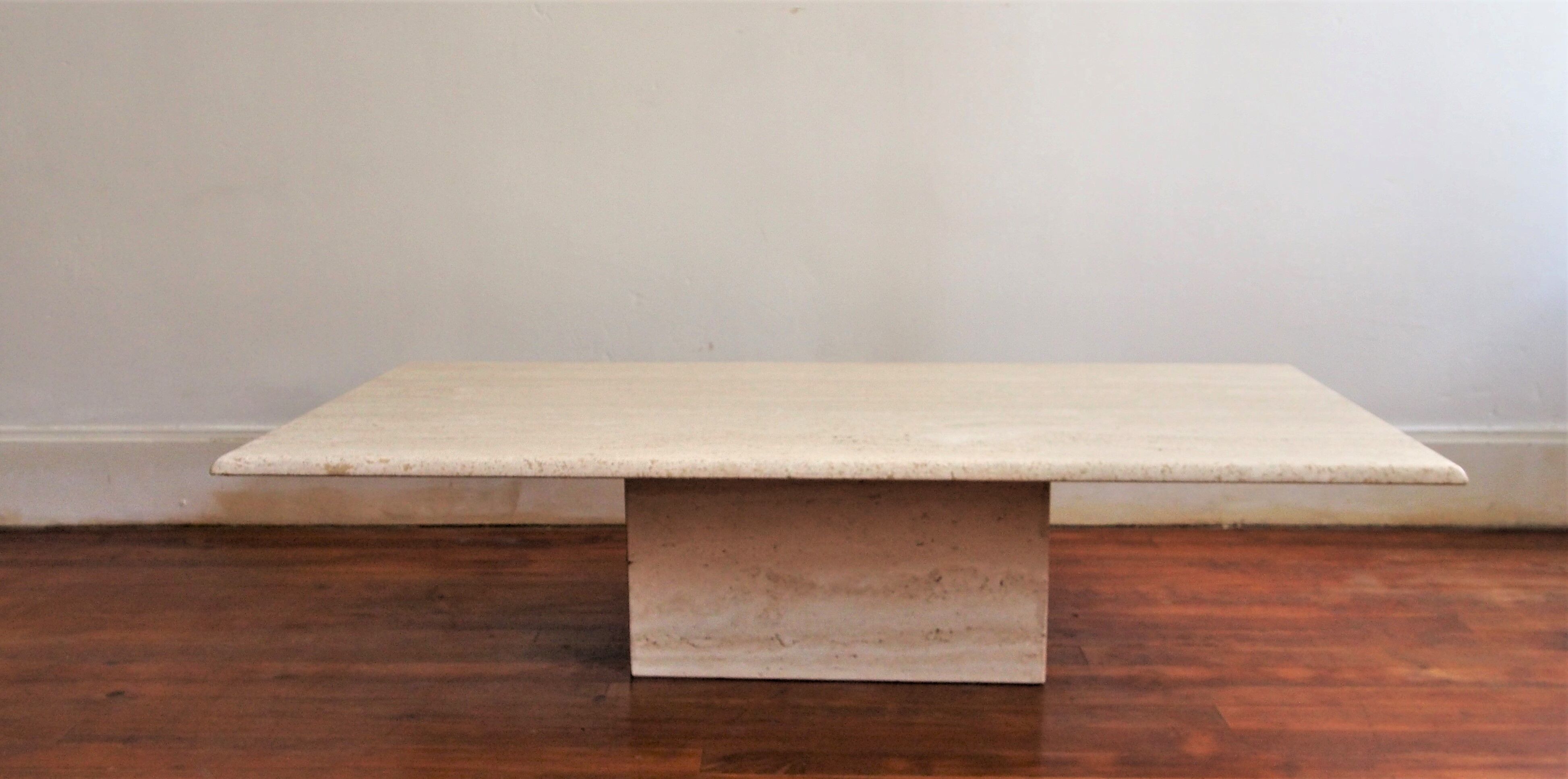 Travertine coffee table