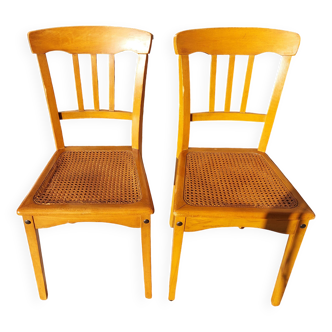 paire de chaises cannées, marque Stella
