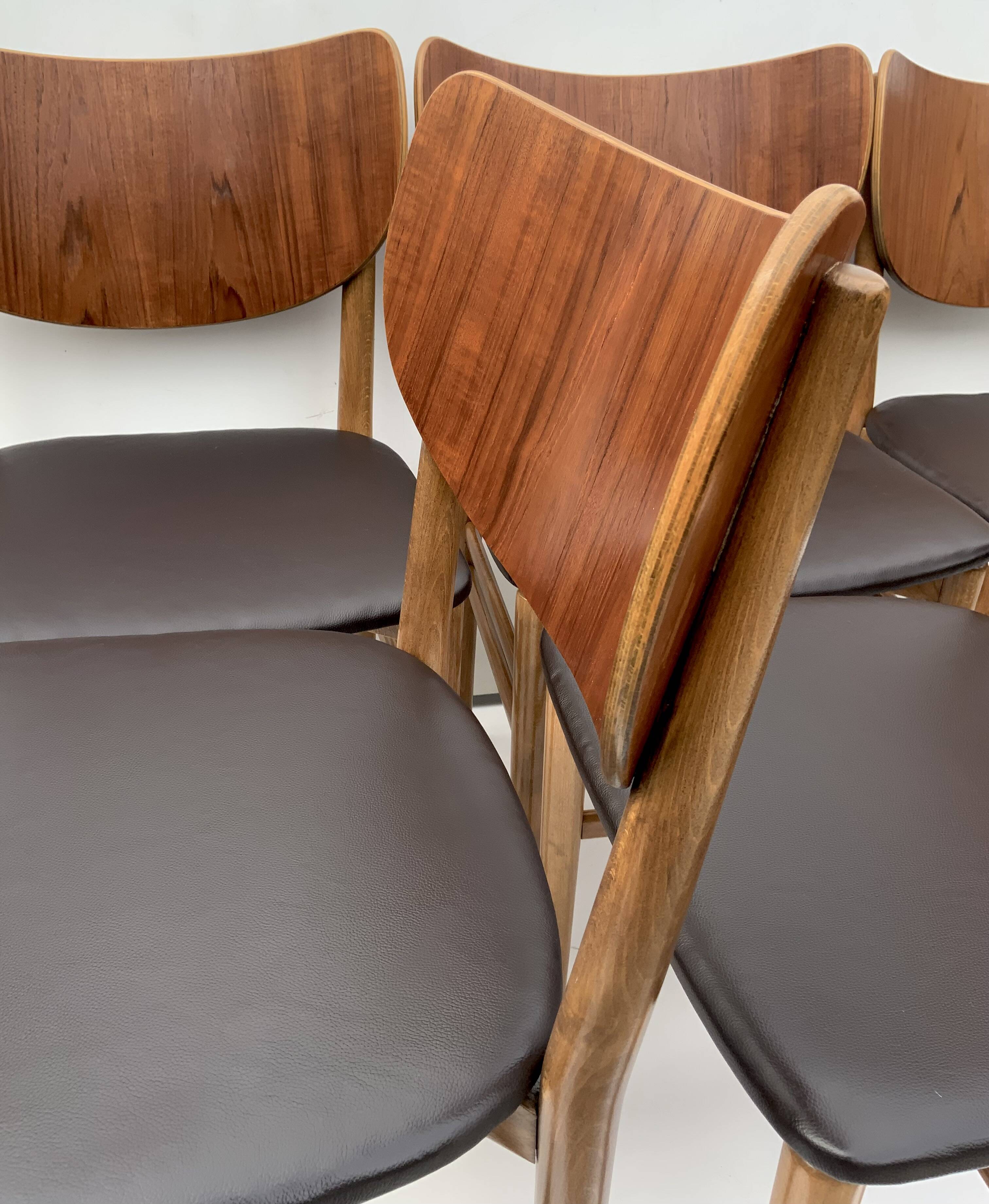 Danish Dining Chairs Set of 6 by Niels and Eva Koppel Slagelse Mobelfabric