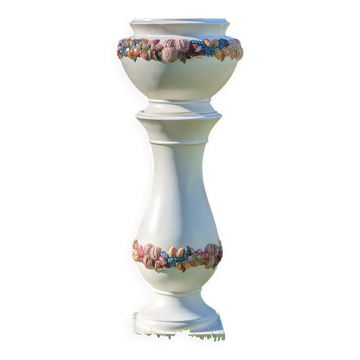 Large column vase holder with ceramic pot cache Belle Époque